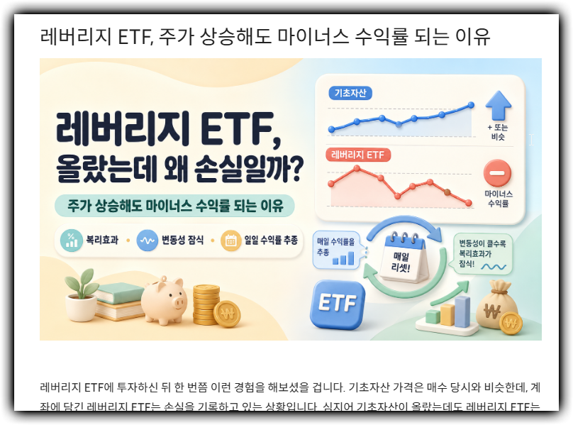 레버리지 ETF 장기투자하면 안되는 이유 👈클릭!