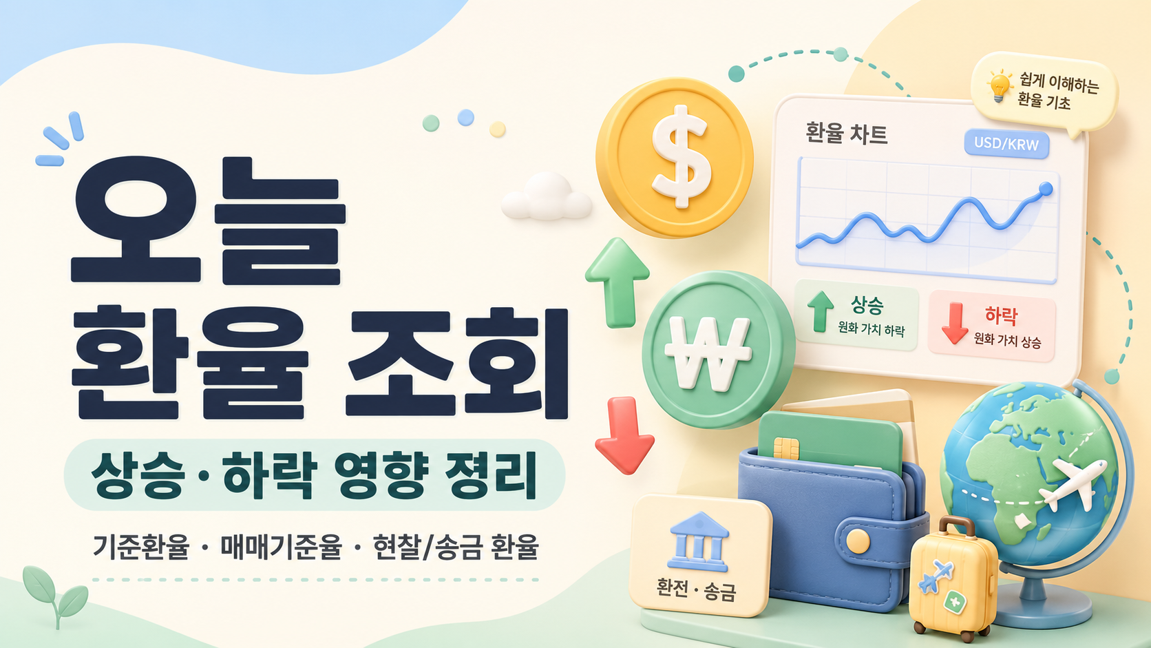 오늘 환율 조회, 상승·하락 영향 정리 썸네일